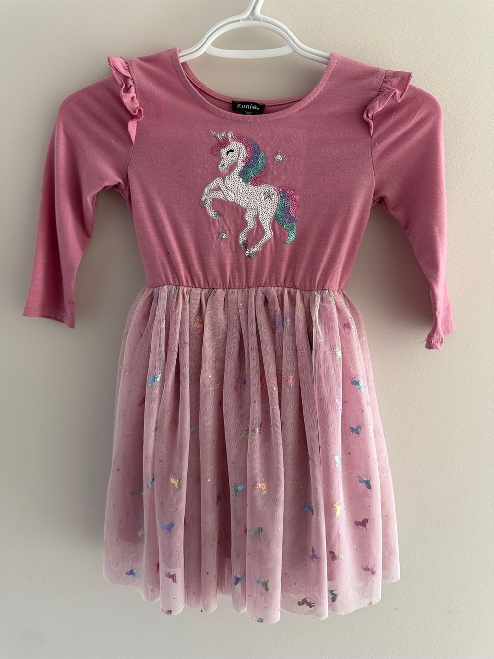 10 for $20💗Zunie Pink Unicorn Tulle Dress with Sparkle Appliqué